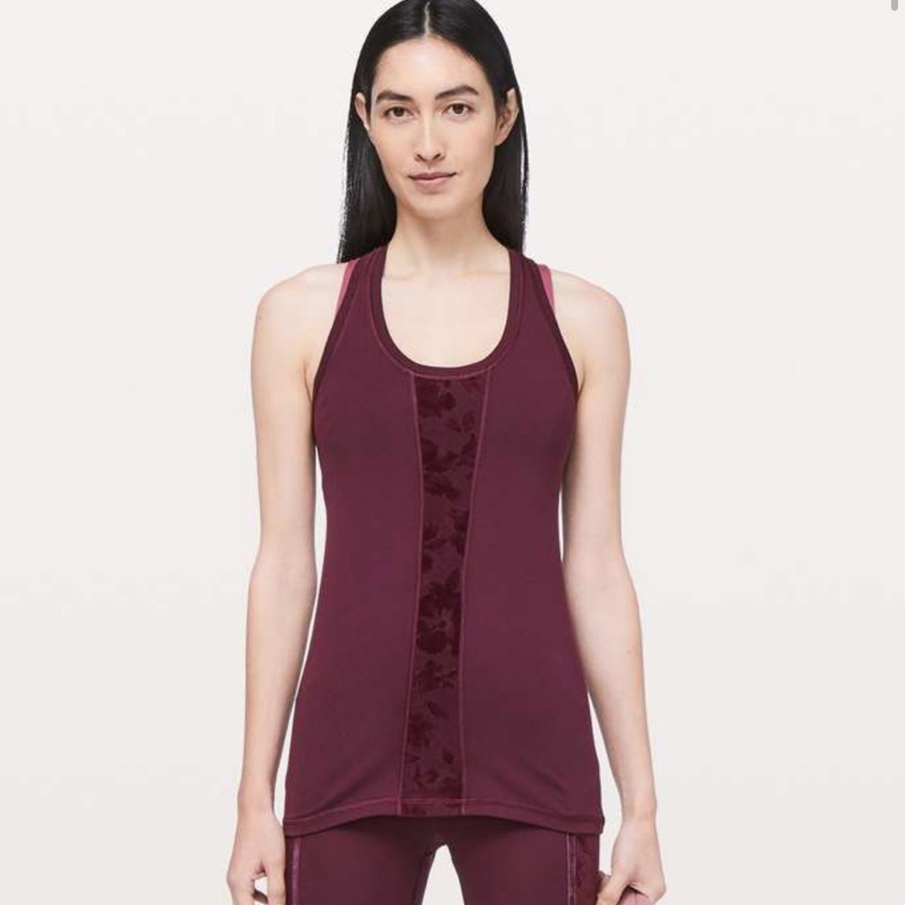NWT Lululemon Cool Racer Flocked Limited Addition Maroon